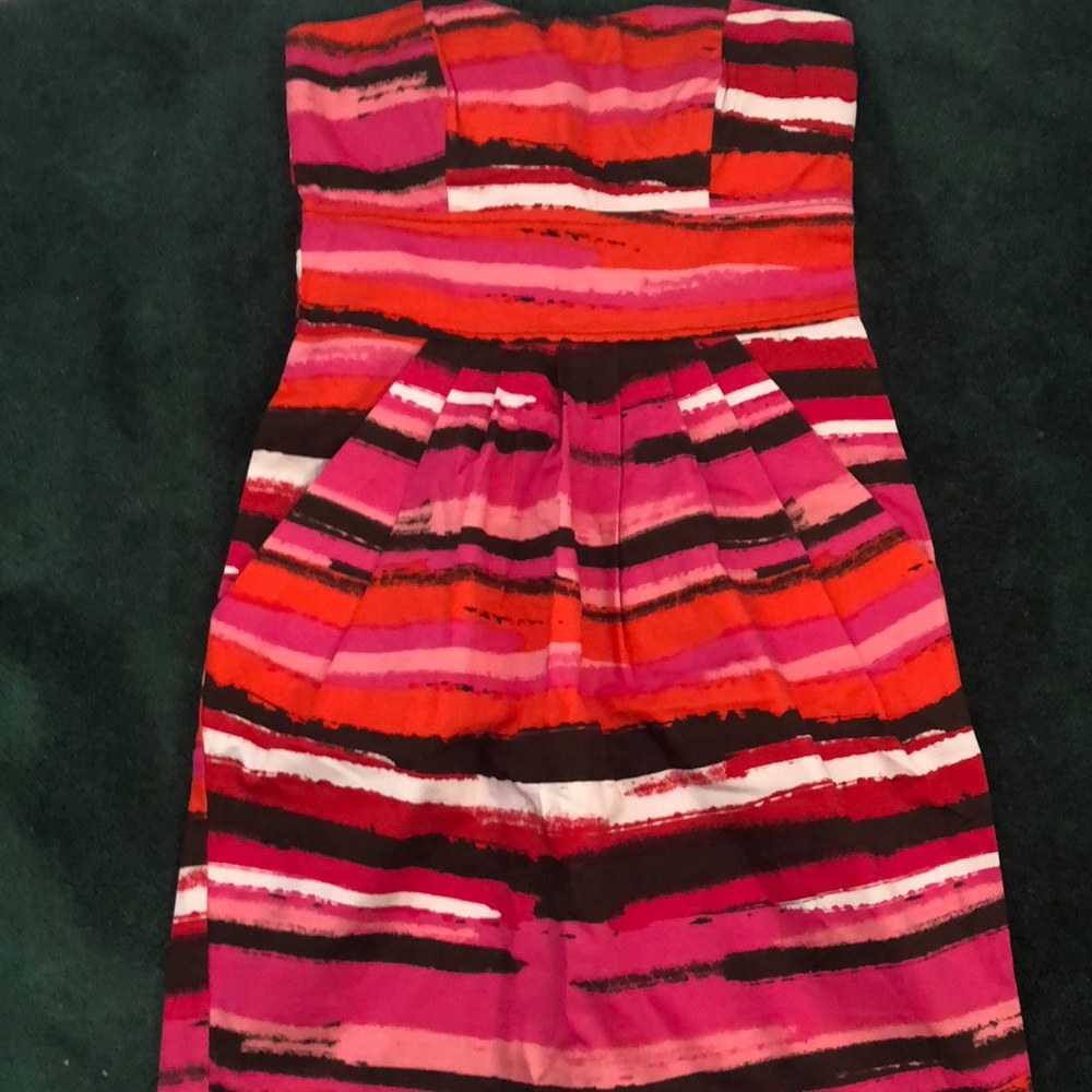 Strapless multi colored dress